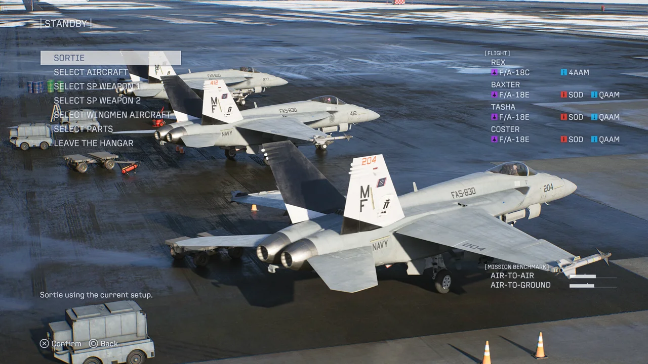 ACE COMBAT 8: WINGS OF THEVE official screenshot: jets flying formation low over a war-torn city skyline