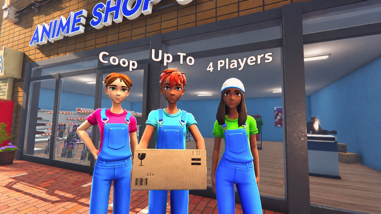 Anime Shop Simulator official Steam screenshot — first-person view of the anime shop interior