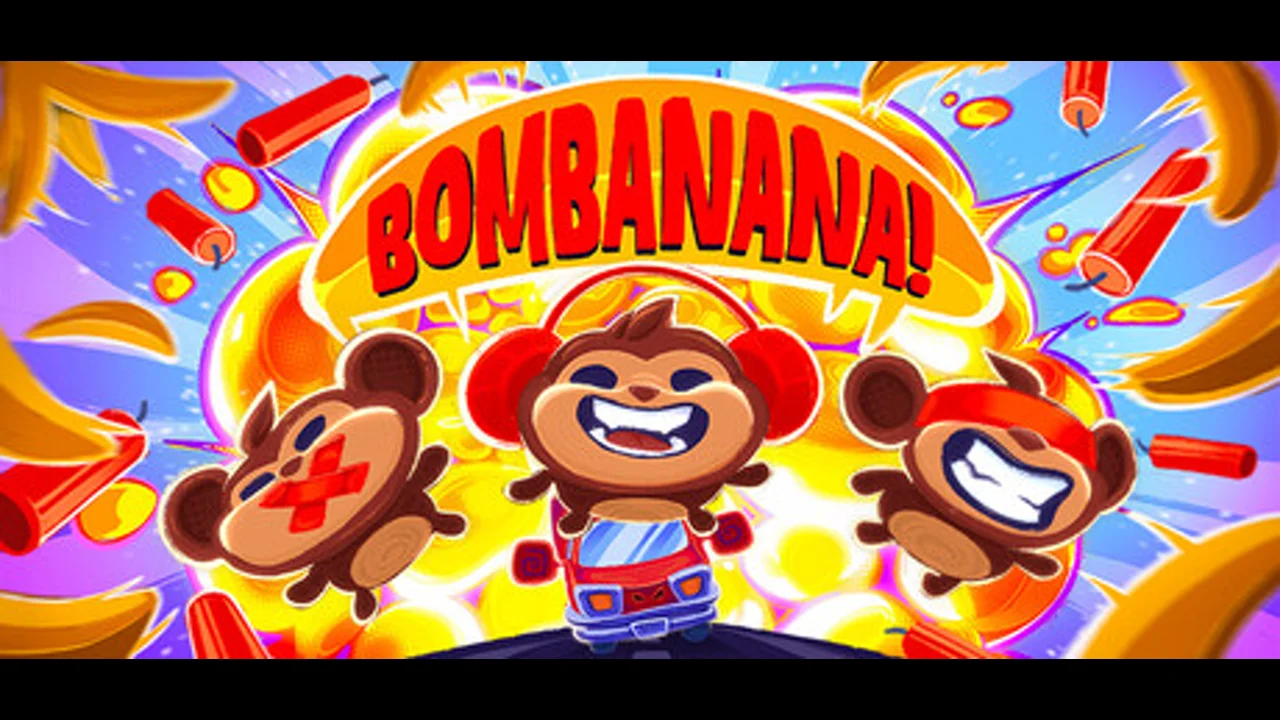 BOMBANANA! cover art: three cartoon monkeys around a ticking bomb