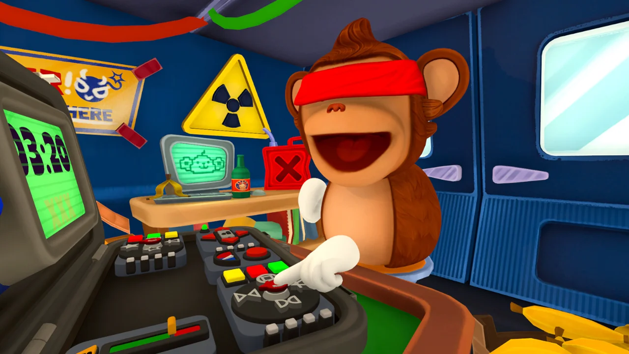 BOMBANANA! screenshot: a close-up of a bomb module showing colored wires and a small timer