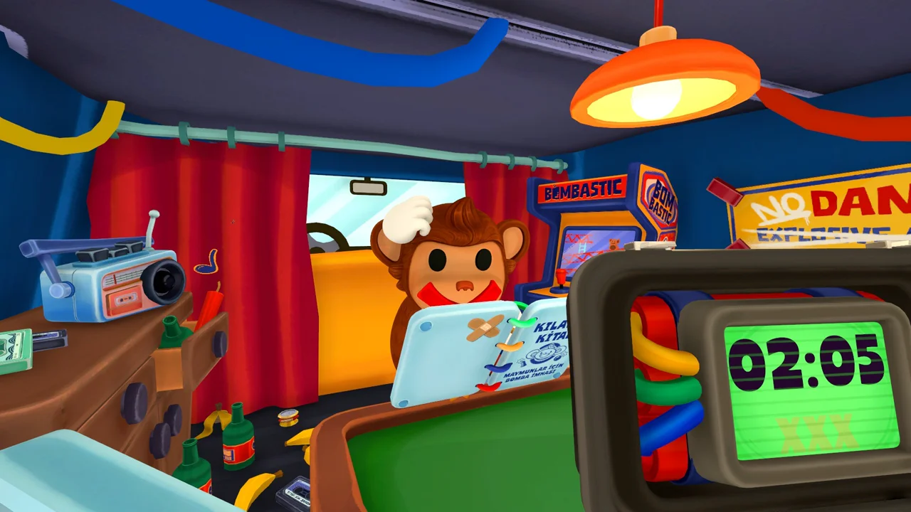 BOMBANANA! official screenshot from the Steam store page showing the monkey crew mid-defusal