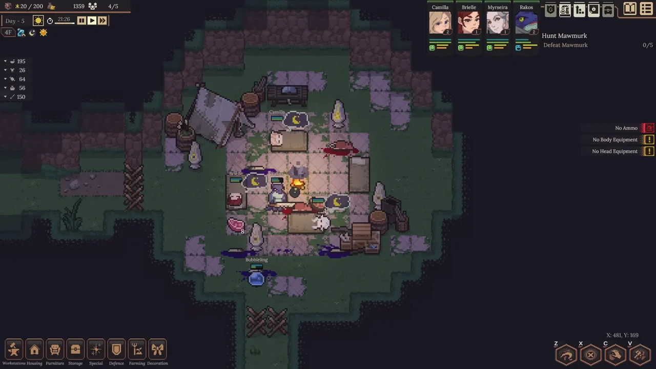 Dungeon Settlers screenshot of real-time-with-pause tactical combat against dungeon creatures