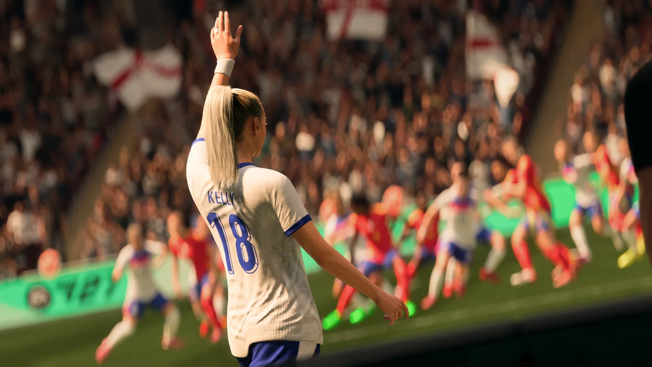EA SPORTS FC 27 The Grounds mode: street pitch with concrete walls, players in casual gear, transitioning into a stadium feel