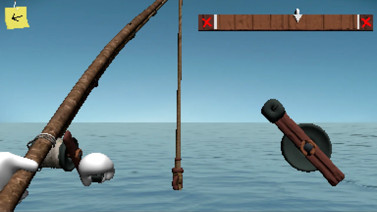 Endacopia gameplay: a quiet, slightly dreamlike scene in Timesville with the signature cheerful-but-wrong mood