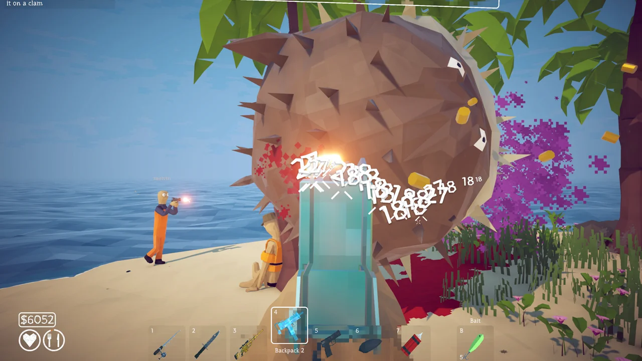How to Fish gameplay: a frantic co-op catch on the beach with fish flying through the air