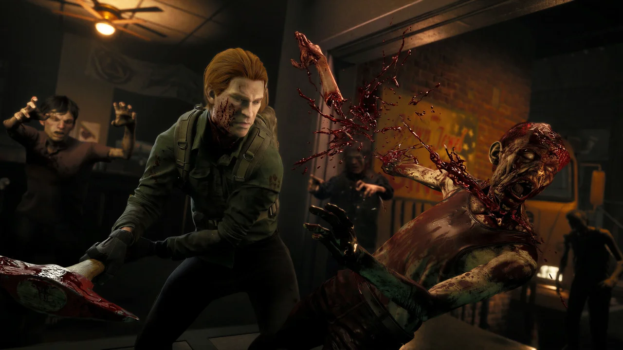 No More Room in Hell 2: survivors with flashlights in a dark, abandoned building while the undead close in