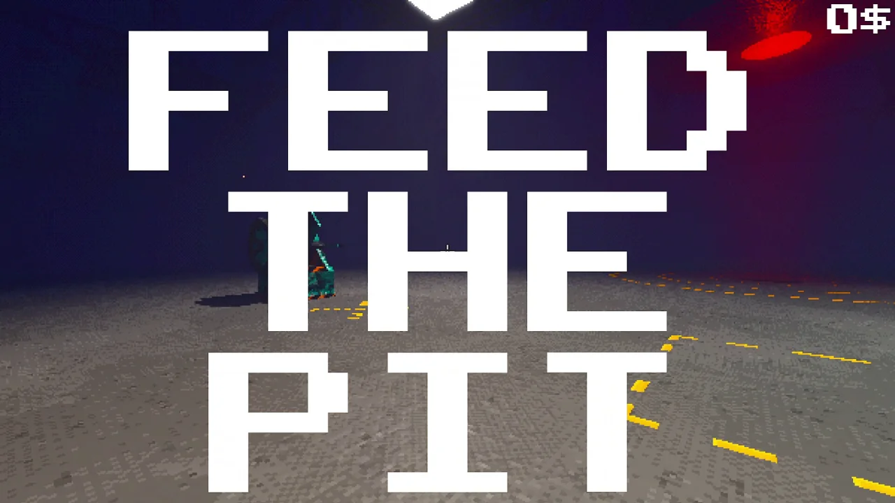Project P.I.T.T. gameplay: a first-person view of a dark corporate room with a strange pit waiting to be fed