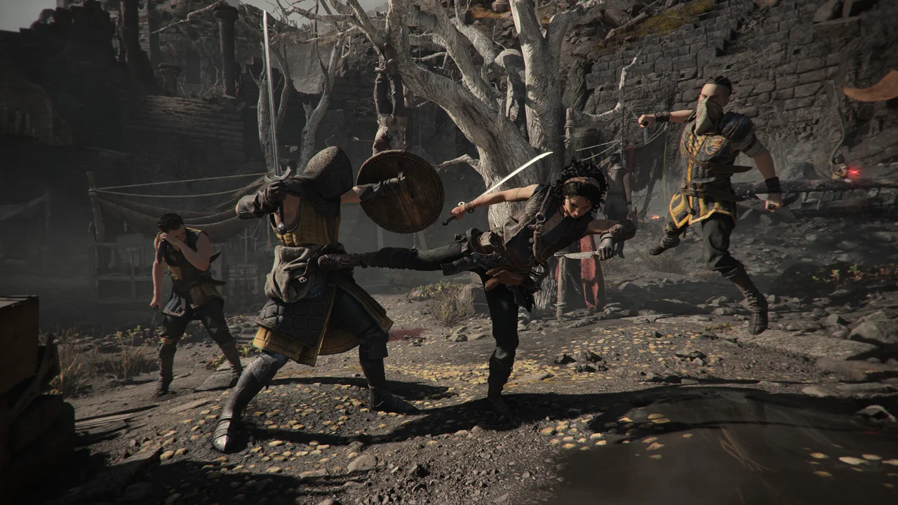 Resonance: A Plague Tale Legacy gameplay: Sophia sneaking through ancient ruins on the Minotaur's Island