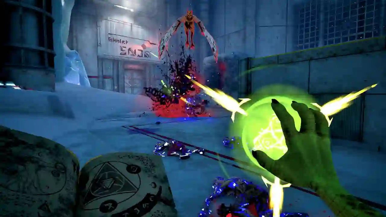 Serious Sam: Shatterverse: a Sam in OctoCamo-style armor wielding a futuristic shotgun in a portal-filled arena