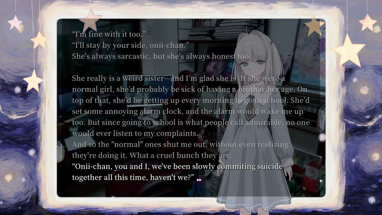Sister Other Paranoia: key art from the dark visual novel by nyalra, showing its moody, unsettling character art