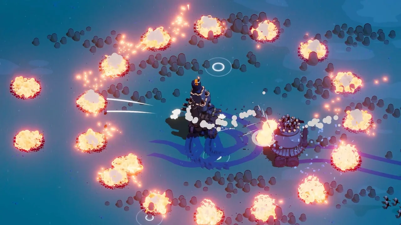 Wanderburg castle bristling with siege modules, villages burning in its wake