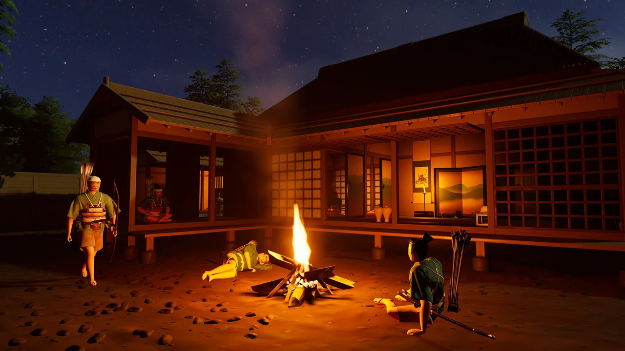 Warlord: Awaji official screenshot showing the samurai warlord commanding warriors in feudal Japan